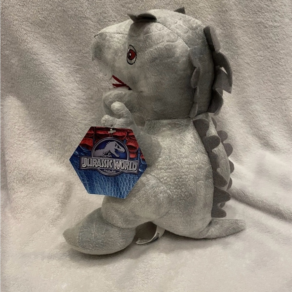 Jurassic World Gray Stuffed Dinosaur Toy 12” plush Jr Indominus Rex - Picture 1 of 7